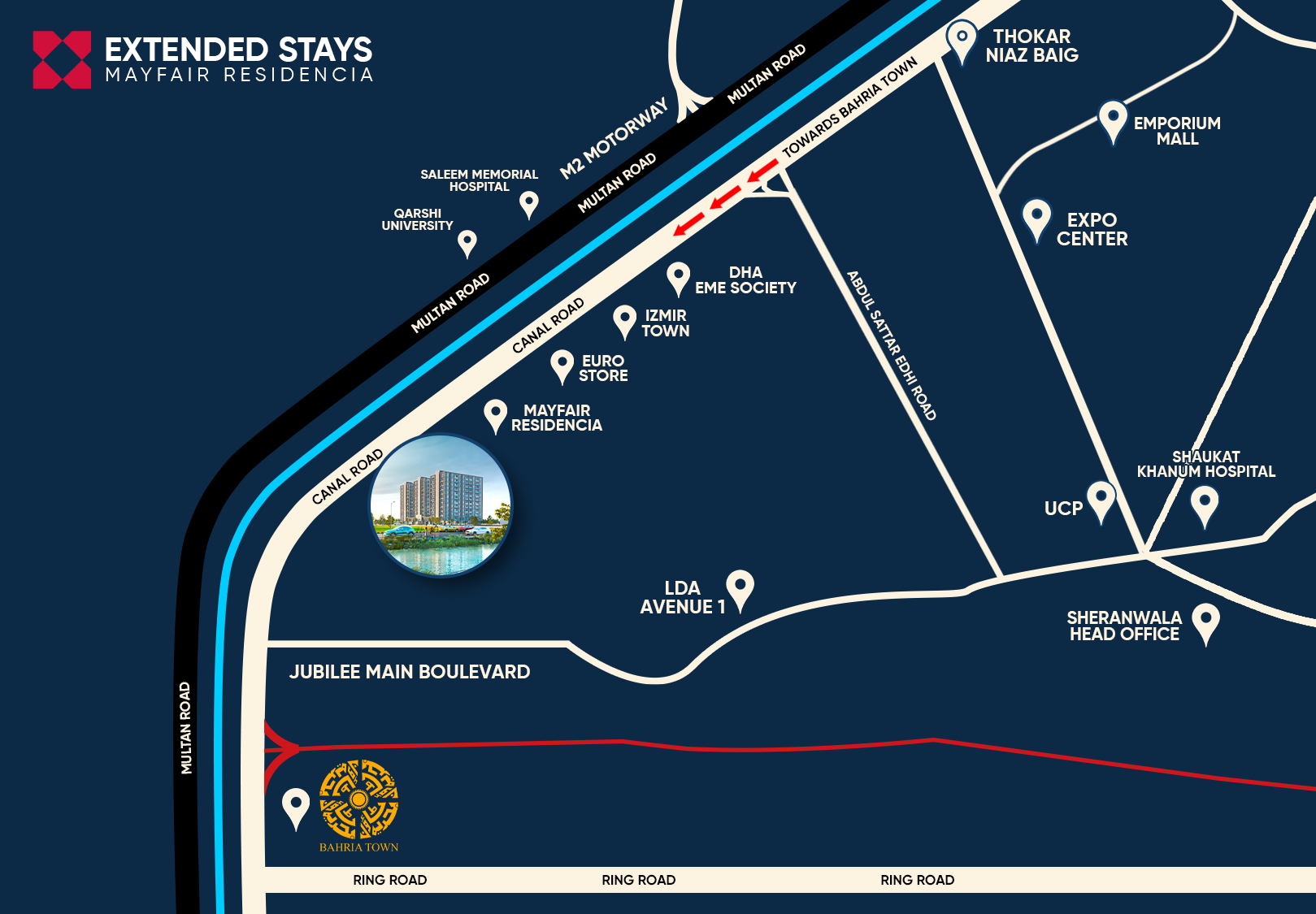 extended stays mayfair map